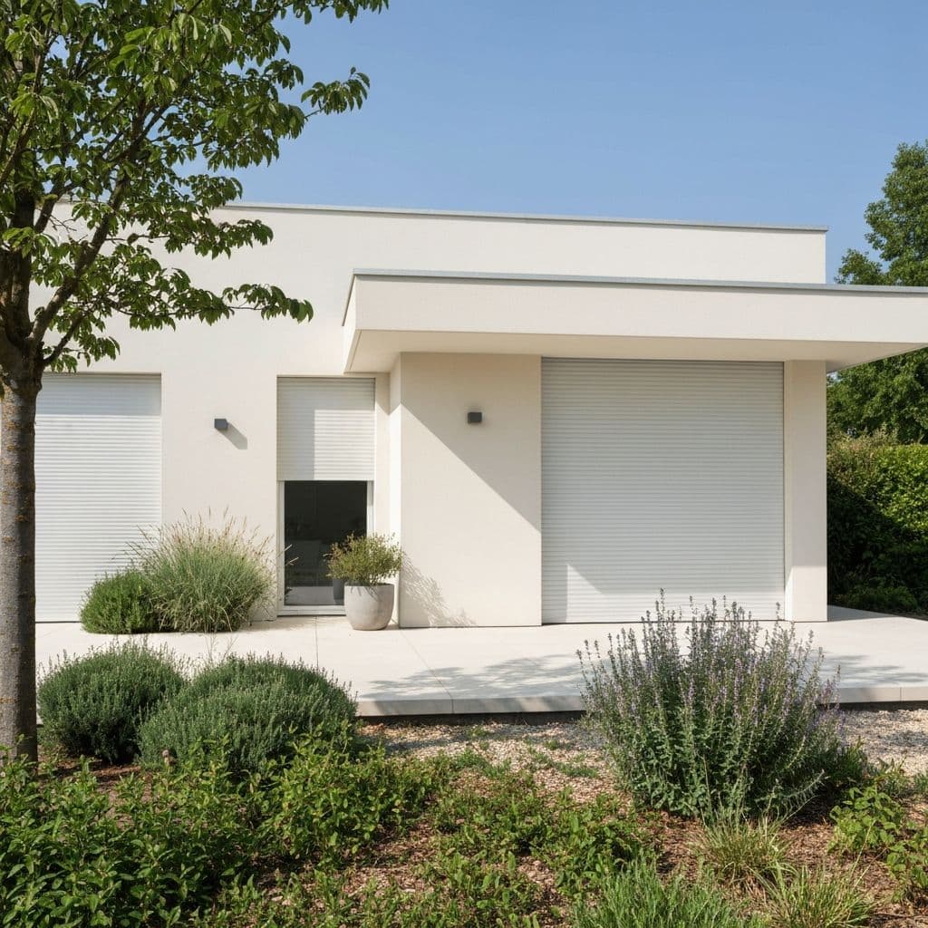 Maison moderne avec volets roulants