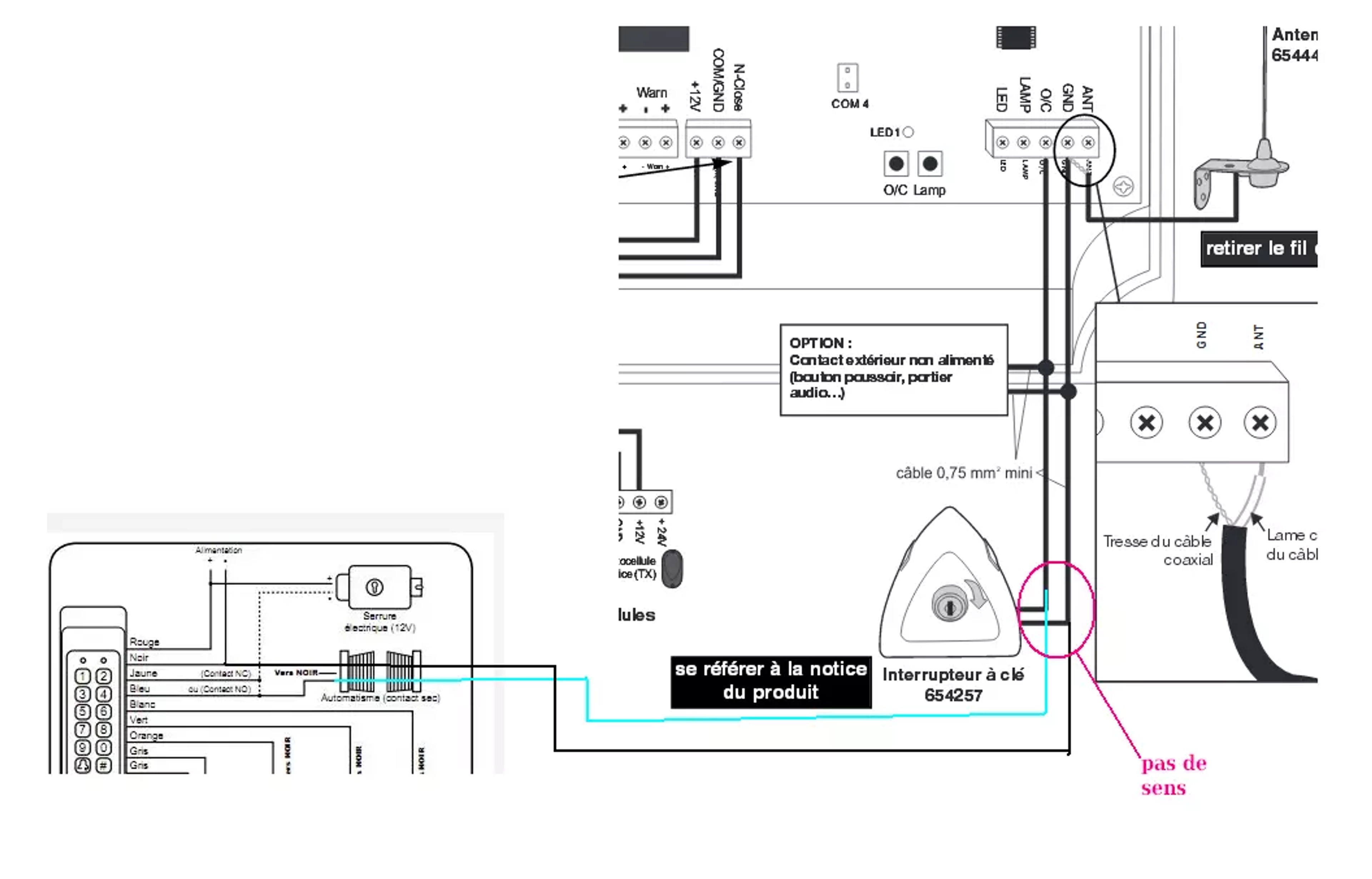 Schéma branchement digicode portail : Guide complet