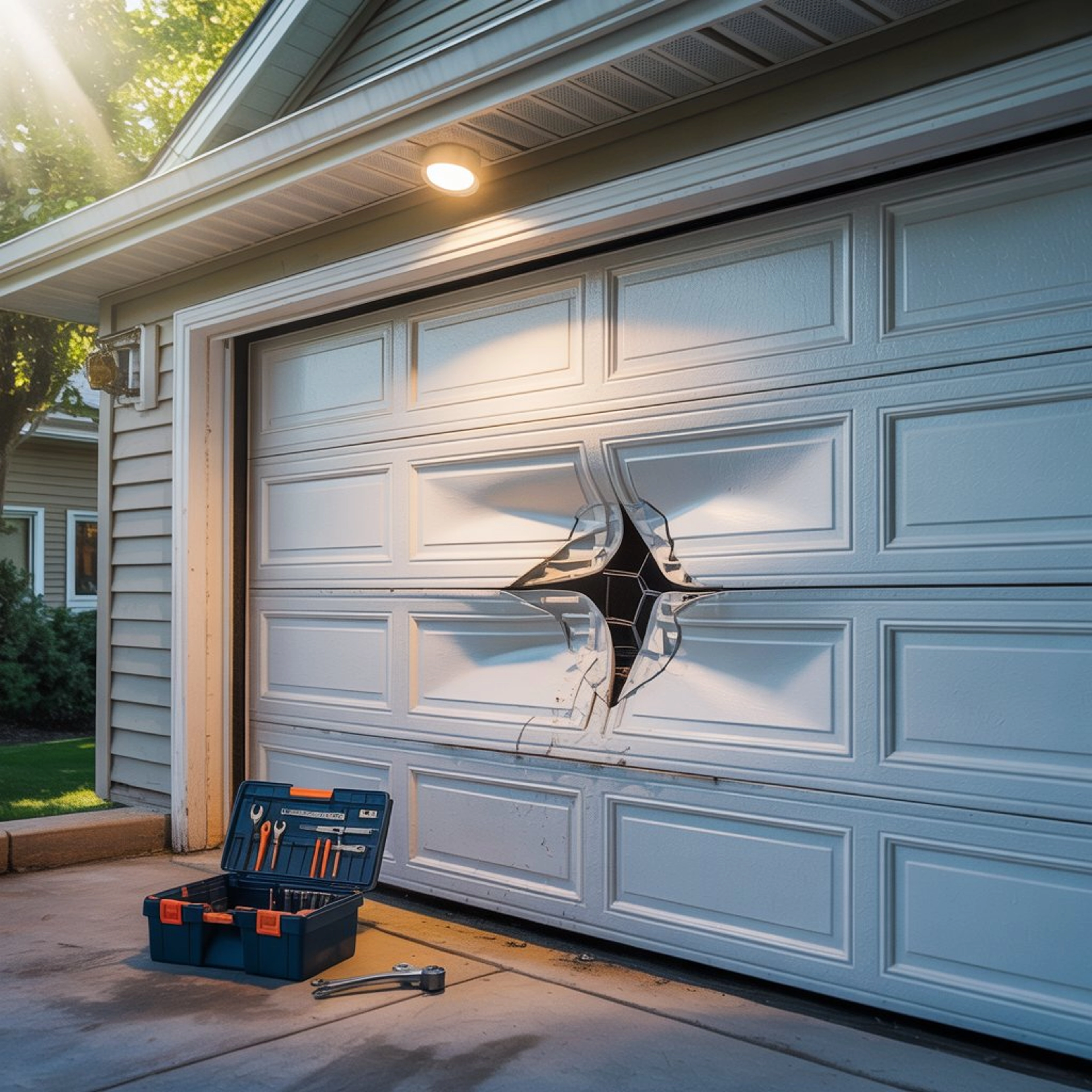 Comment réparer une porte de garage enfoncée rapidement ?