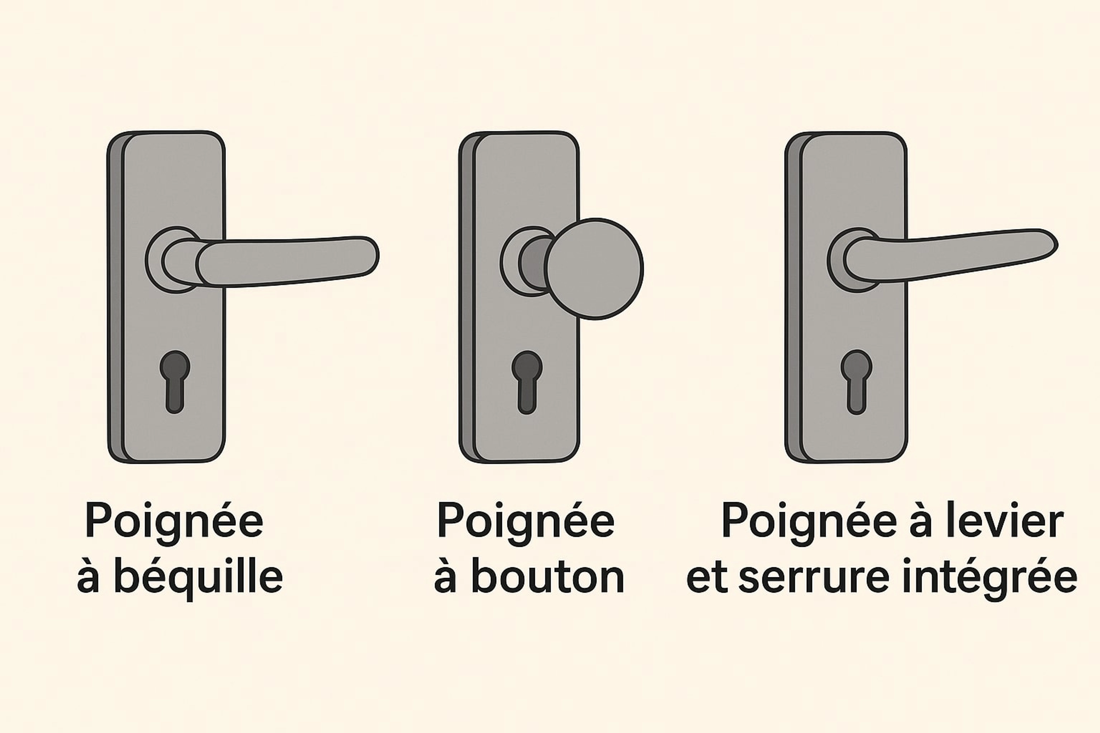 Schéma explicatif du mécanisme d’une poignée de porte